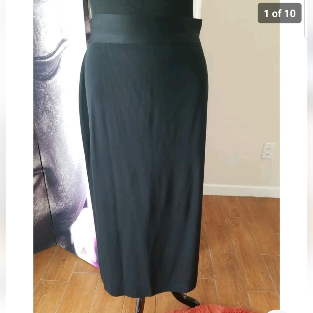 Exclusively Misook 36” Black Knit Maxi Skirt Size XL Classic Career Wear